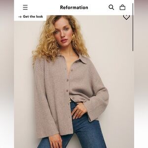 Reformation Fantino Cashmere Collared Cardigan